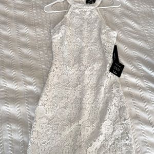 Lulus: Love Poem Ivory Lace Mini Dress